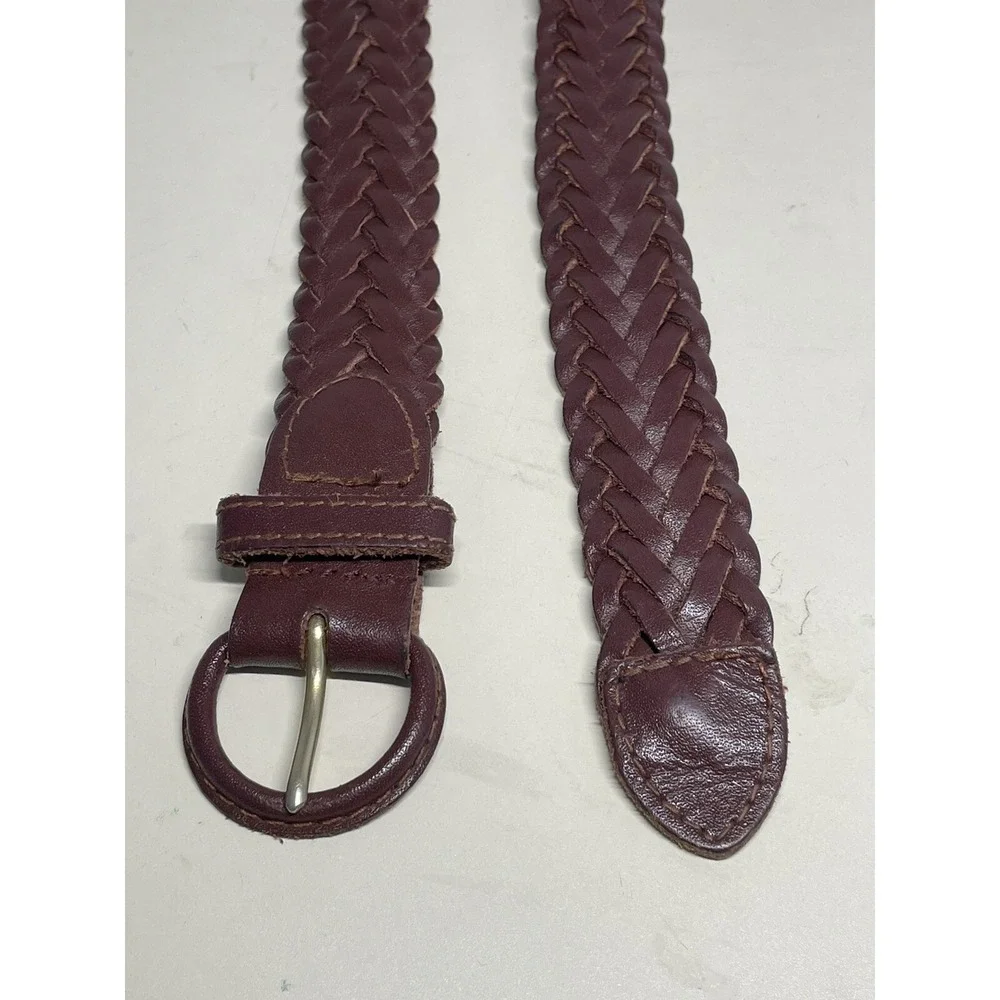 Mens Surrey Braided Leather Belt L Split Cowhide 46